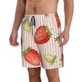 thumbnail image 2 of Bixox Men's Strawberries printing Casual Classic Fit Short Summer Beach Shorts, 2 of 6