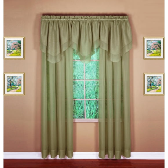 Today's Curtain Emelia Original Voile Panel 95", Dusty Leaf, 60" W x 95" L