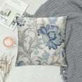 thumbnail image 2 of Creowell  Chinoiserie Flowers Trees Blue Throw Pillow Cover,Floral Cushion Case Outdoor Decoration for Sofa Couch Farmhouse, 2 of 5