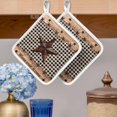 thumbnail image 2 of Texas Star Plaid Pot Holders for Kitchen Heatproof Potholder, 3 Pack Farmhouse Black Brown Texas Vintage Hot Pads Multipurpose Oven Pads Cloth Potholders Trivet for Cooking Baking, 2 of 8