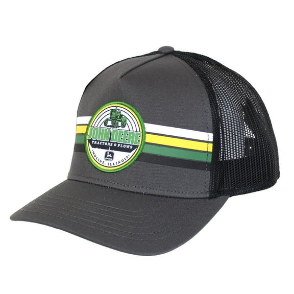John Deere Retro Grey Twill Trucker Cap with Mesh Back LP79650, 13080873CH