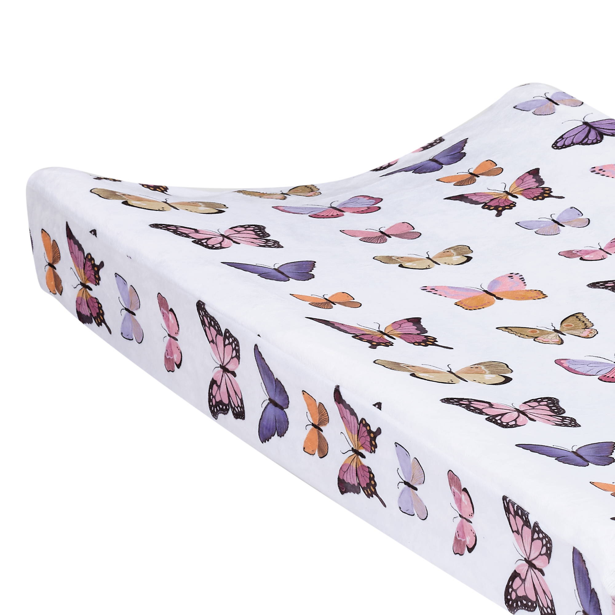 Lambs & Ivy Butterfly Dreams Soft/Cozy Fleece Changing Pad Cover - White