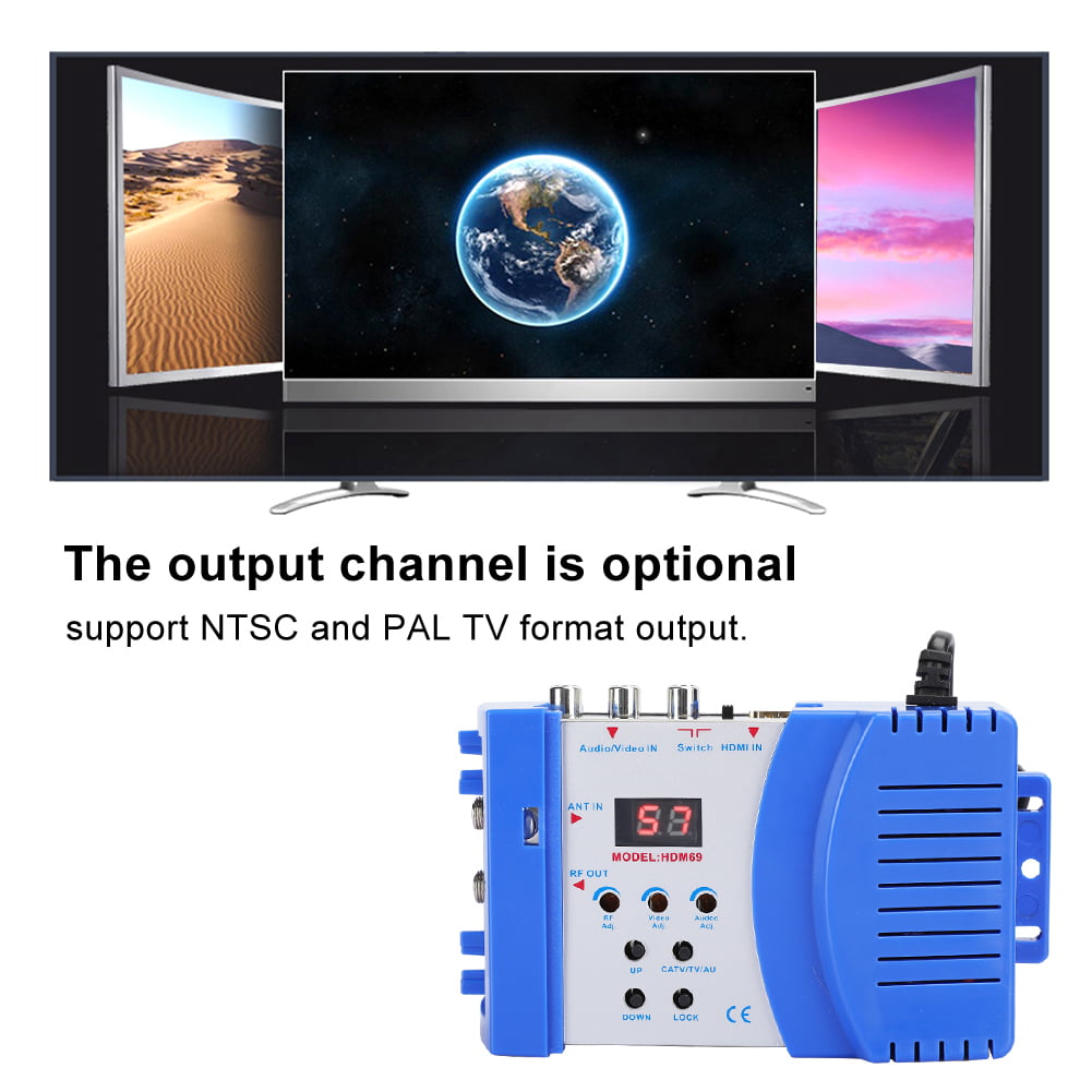 Ymiko RF Modulator HDMI Modulator Audio Video TV Konverter UKW UHF PAL/NTSC Standard 