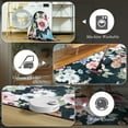 thumbnail image 6 of Wondo 5x8 Washable Floral Rug, Bright Floral Pattern Bohemian Rug for Bedroom, Low Pile Non-Slip Decorative Rug for Living Room, Kids Room, Office, Dining Room, Black, 6 of 8
