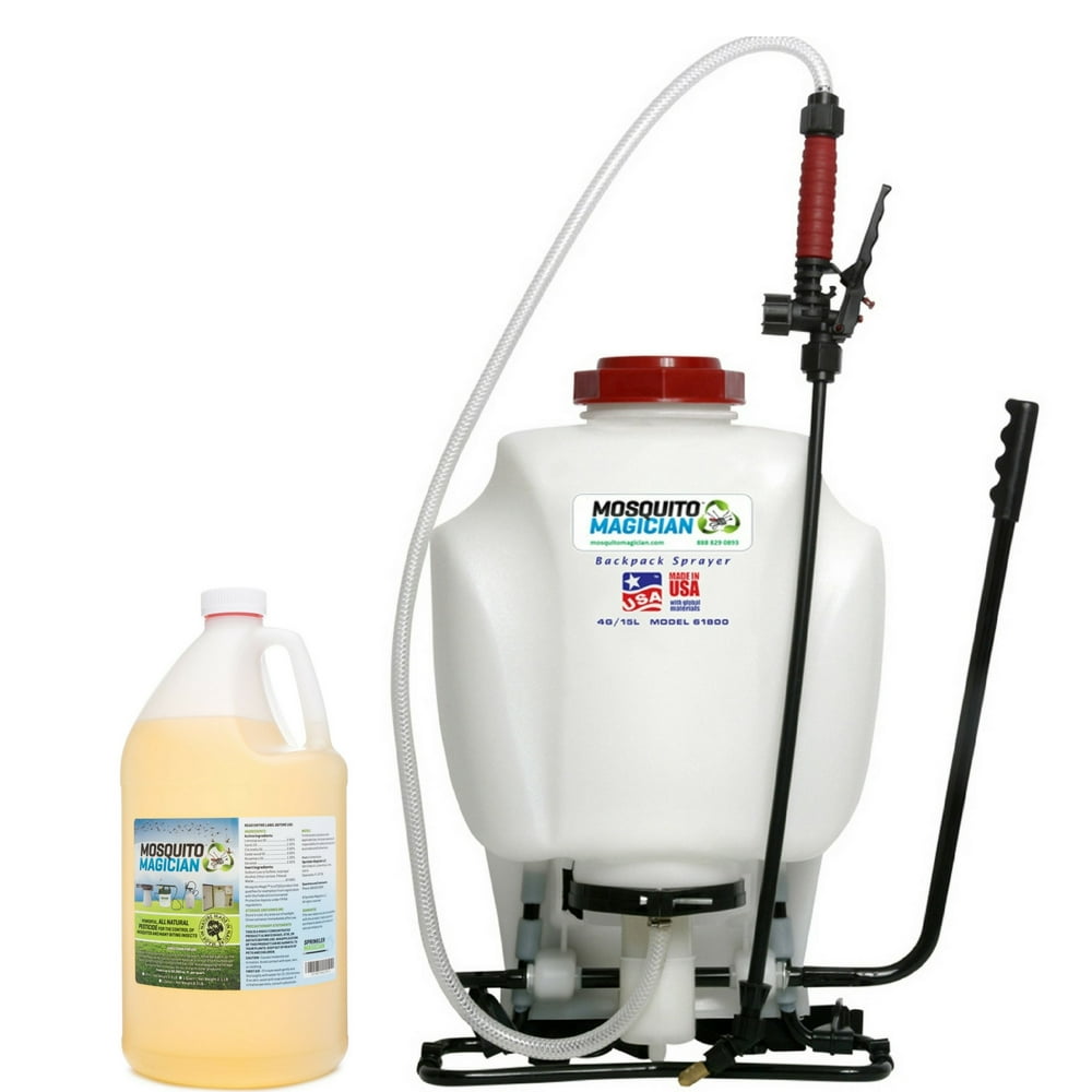 Pump Up Backpack Sprayer + 1 Gallon Natural Mosquito Killer & Repellent