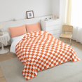 thumbnail image 4 of Erosebridal Plaid Buffalo Bedding Queen Comforter Set, Orange Checkered Down Comforter, Rectangle Room Decor, 3 Pieces, 4 of 8