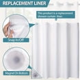 thumbnail image 2 of EIMELI 1 Pack Hotel-Grade Water-Repellent Shower Curtain Liner - Removable Snap-In Design  70x54 Inch Replacement Liner for 71x74 Inch Curtains  Durable Fabric with Magnetic Bottom for Se, 2 of 5
