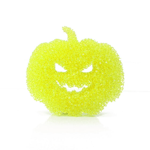 NAOJIE Kitchen Sponges,Halloween Pumpkin Decor,Dish Sponges,Halloween Pumpkin Warm Sponge Polyurethane Sponge Cleaning Sponge Temperature Sensitive - Yellow