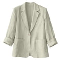 thumbnail image 7 of Cotton Linen Blazers for Women Plus Size Lightweight Blazers Open Front Casual Daily Blazer Jacket Long Sleeve Outerwear with Pockets, 7 of 7