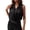 Black, variant on Women's Cowl Neck Shirt Drape Ruched Front Sleeveless Elegant Overlap Collar Tank Blouse Shirts Top Blue XL