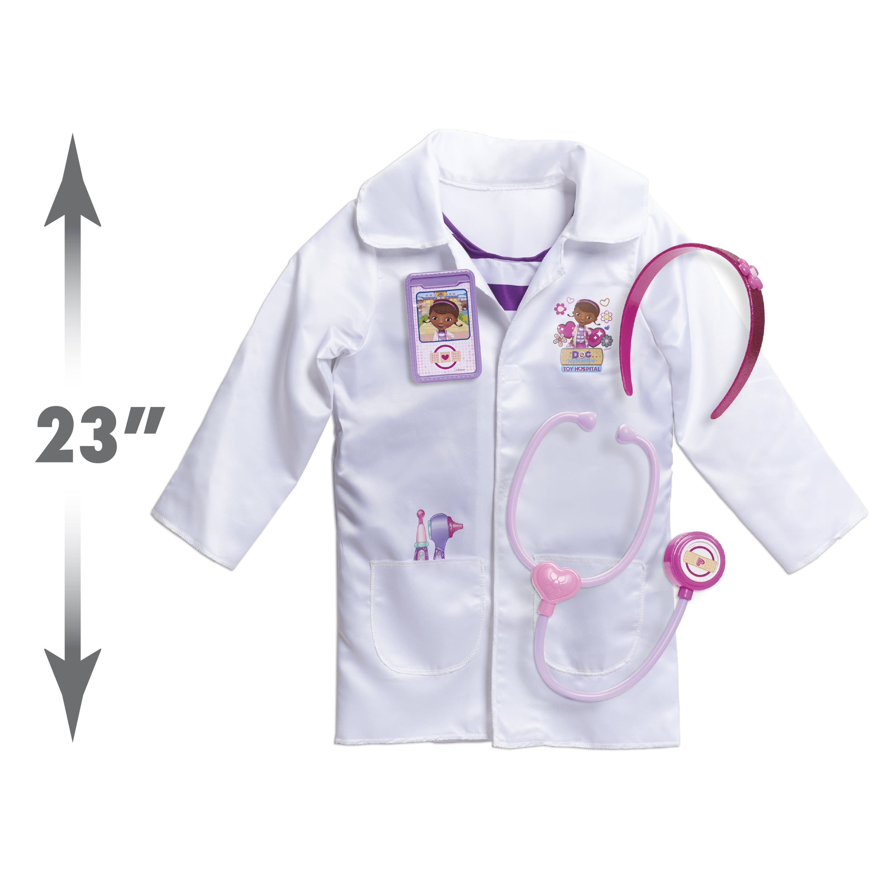 disney doc mcstuffins doctors coat costume set with shirt and bonus accessories