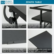 Studio Designs Zenith Height Adjustable, Adjustable Top Drafting Table in Black