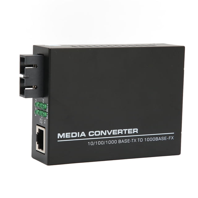 Convertidor de medios Gigabit Fast Ethernet monomodo dual SC 10 100 1000Base Tx RJ 45 Convertidor de medios de fibra para el hogar 100‑240V Enchufe estadounidense