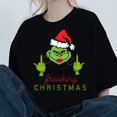 thumbnail image 1 of Camiseta de dibujos animados para hombres y mujeres, ropa de combinación, cuello de manga corta, moda de algodón, cómo el g-grinch estola c-navidad, 1 of 5