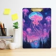 thumbnail image 2 of FORMRS Acrylic Clipboard with Low Profile Clip Standard A4 Letter Size, 12.5" x 9", Neon Jellyfish, 2 of 8