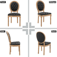 thumbnail image 4 of Dining Chairs Set of 6 French Style Nailhead Trim Faux Leather Fabric,Kitchen & Dining Room Chairs with Wood Legs (6 Pieces, Black), 4 of 8