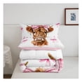 thumbnail image 6 of Highland Cow Bedding Set Boys Girls Full Size Highland Cattle Comforter Set for Kids Women Men Pink Bow Comforter Kawaii Animal Duvet Set Cute Quilt Set, 6 of 8