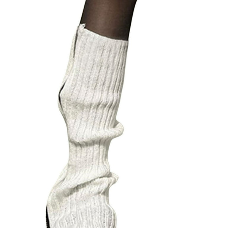 1 Pair Autumn Winter Women Leg Warmers Knitted Japan Style Zipper Up Boot  Socks for Daily Wear 