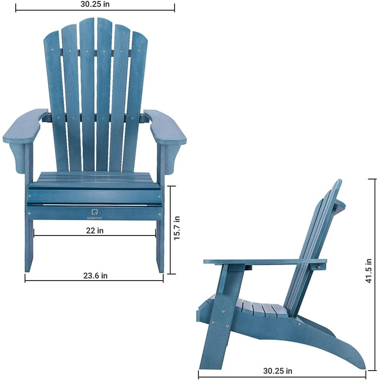 QOMOTOP Oversized Poly Lumber Adirondack Chair with Cup Holder All Weather Chair for Fire Pit Garden Fade Resistant Lounge Chair with 350lbs Duty