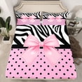 thumbnail image 2 of Castle Fairy Cartoon Pink Bow Knot Twin Sheet Sets,Polka Dots Bedding, 2 of 7