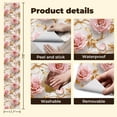thumbnail image 5 of Boho Peel and Stick Wallpaper Pink Roses Golden Leaves Elegant Floral Marble Wall Mural 17.7in x 9.8ft Self Adhesive Removable Wall Paper Renter Friendly Wallpaper for Nursery Bedroom Cabinets, 5 of 8