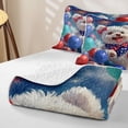 thumbnail image 4 of Homewish Pomeranian Dog Twin Quilt Set,4Th Of July Twin Coverlet Set,White,Balloon Decor,2pcs, 4 of 7