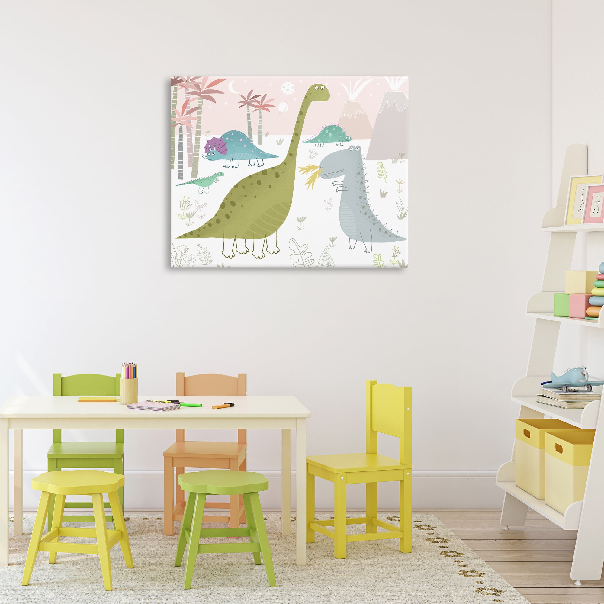 Stupell Industries Earthy Jurassic Dinosaurs Canvas Wall Art, design by Carla Daly
