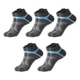 thumbnail image 5 of Gsakboxl Compression Socks 5 Pairs Unisex Contrast Color Spliced Low Cut Sport Socks with Heel Tab Breathable Sweat Wicking Shock Absorbent Ankle Socks for Running Basketball Daily, 5 of 5
