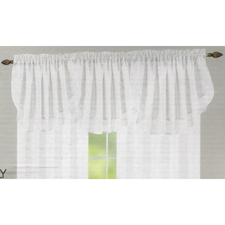Set Of 3 Lily Plaid Valances Rod Pocket Top White Set Of 3 Lily Plaid Valances Rod Pocket Top White