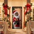 thumbnail image 6 of Fasiaou Christmas Door Banners Santa and Snowman Holiday Door Cover Hanging Flag Outdoor Front Porch Wall Decor For Home Party Decoration, Outdoor Christmas Door Decor, Holiday Door Hanger(E), 6 of 6