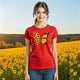 thumbnail image 3 of Blusa con Estampado de Mariposa y Girasoles – Diseño Único y Significativo Color Rojo Talla Extra Grande Marca Emil SaEs, 3 of 4