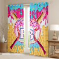 thumbnail image 2 of Erosebridal Ice Cream Drip Dessert Boy Black Out Curtains,Teens Sport Baseball Letter Monogrammed B Curtains Pack of 2 (42x63 Each), 2 of 6