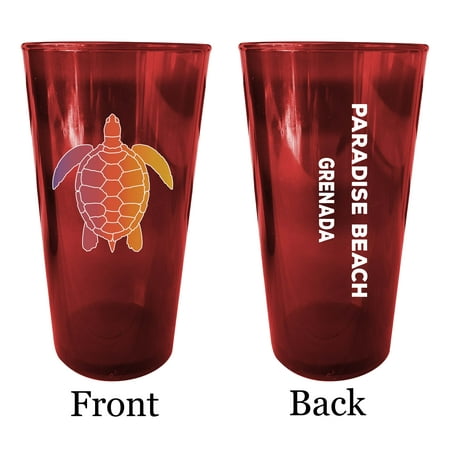 

Pawleys Island Beach South Carolina Souvenir 16 oz Red Plastic Pint Glass 4-Pack