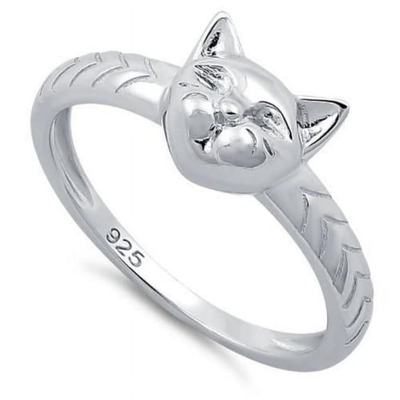 Animal Cat Kitten Ring 925 Sterling Silver Halloween Unisex Jewelry Gift
