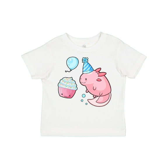 Inktastic Cute Axolotl Birthday with Cupcake Boys or Girls Toddler T-Shirt