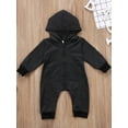 thumbnail image 3 of Hirigin Newborn Baby Boy Girl Solid Color Jumpsuit Hoodie Romper Zipper Long Sleeve One Piece Outfits Warm Clothes, 3 of 7