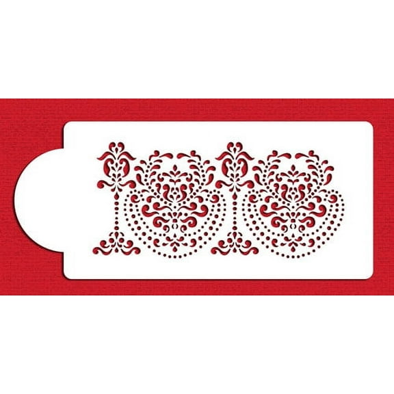 Designer Stencils C789 Rosepoint Lace Cake Side, Beige/semi-transparent