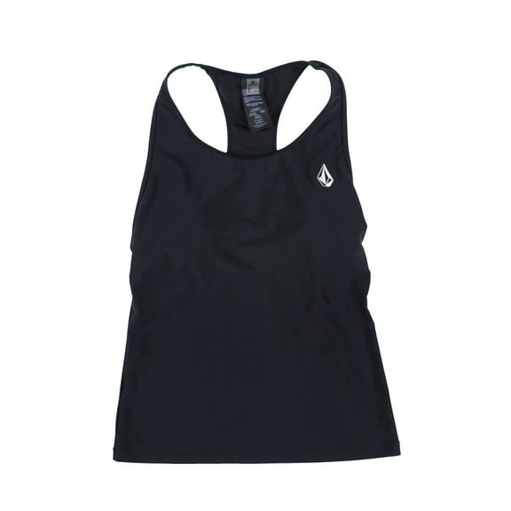 Volcom Womens Juniors Simply Core Tankini Top Logo Black L New