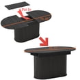thumbnail image 3 of Noble House 55.11"-70.86" Extendable Oval Dining Table with Striped Legs,Black, 3 of 6