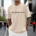 thumbnail image 3 of New York Letter Graphic Tees for Men Summer Short Sleeve Crewneck Casual New York T Shirts Streetwear, 3 of 5