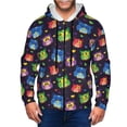 thumbnail image 4 of JUNZAN Owls And Hearts Print Men's Zip Up Hoodie Athletic Hoodies Long Sleeve Hooded Sweatshirts With Pockets (S-3XL), 4 of 6