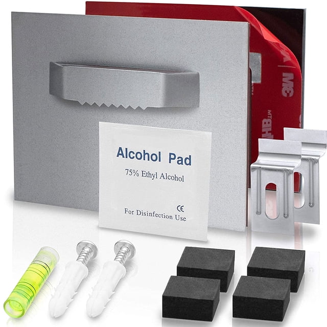 Bienvenido Alu Dibond Juego de 2 suspensiones para cuadros y espejos autoadhesivos - Juego de montaje completo para montar cuadros y espejos - Capacidad de carga de las placas adhesivas máx. 6 kilos
