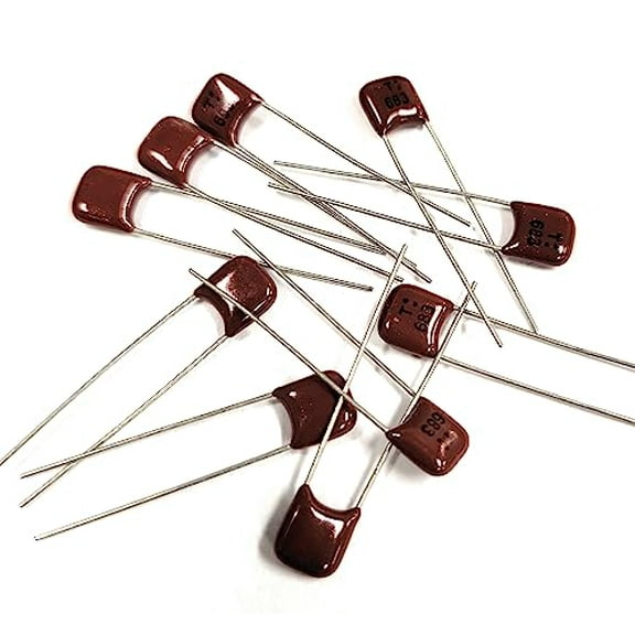Film Capacitor .068MFD .068UF 50VDC Radial PC Mount Leads (10PCS) 6MM X 2.4MM X 6MM