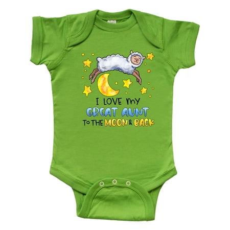 

Inktastic I Love my Great Aunt to the Moon and Back Cute Sheep Gift Baby Boy or Baby Girl Bodysuit