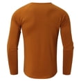 thumbnail image 4 of Outfmvch Hoodies for Men Long Color Round Solid Button Sleeve Pullover Neck Casual T Shirt Womens Tops Orange, 4 of 4
