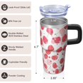 thumbnail image 3 of Cherry 20oz Stainless Steel Tumbler with Handle and Straw – Insulated Travel Cup with Sliding Lid, 360° Full Wrap Printed Mug for Home, Outdoor & Sports Use, Fruit, 3 of 6