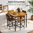thumbnail image 6 of Costway Dining Room 4 Adult Steel Leather Comfort Dining Table with Chair,Brown, 6 of 10