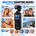 thumbnail image 5 of Ourlife Pocket Vlogging Camera with 2-Axis Gimbal, 330° Rotating Head, 1.72" Touchscreen, AI Face Tracking, 2400mAh Battery, 64GB U3 Kit, Black, 5 of 10
