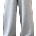 thumbnail image 4 of TIREOW Girls Sweatpants Solid Color Elastic High Waist Wide Leg Drawstring Sweat Pants Daily Wear Casual Streetwear Joggers, 4 of 9