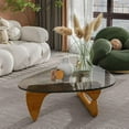 thumbnail image 5 of Coffee Tables For Living Room - Triangle Glass Coffee TableWithWoodenBaseMid.Century Modern Abstract End Table For Study RoomOfficeHoteBalcony( Medium 32.3*22.4*15.7), 5 of 7